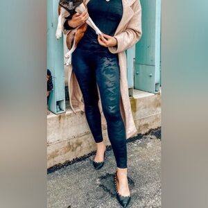 Lululemon Faux Leather Black Camouflage Leggings High Waisted